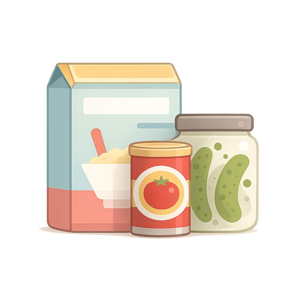 Store-bought food in original packaging
